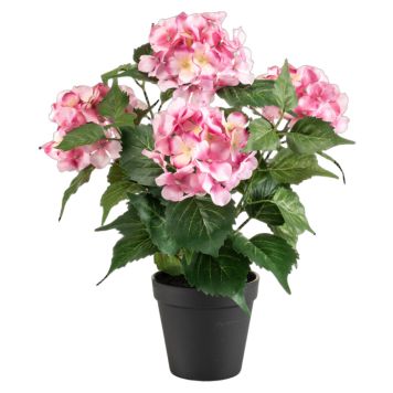 Emerald kunstig busk Hortensia lyserød 40 cm