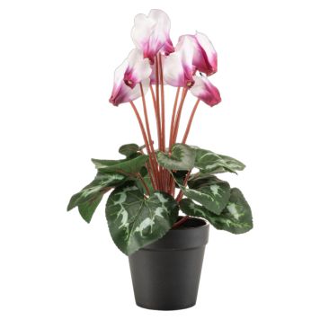 Emerald kunstig busk Cyklamen hvid/pink 30 cm