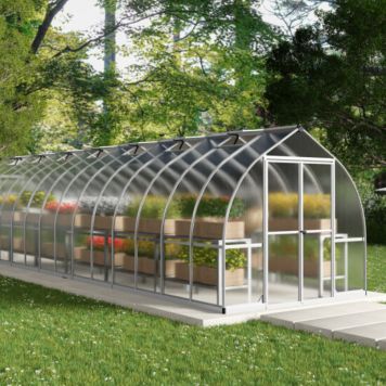 Palram Bella drivhus 22,5 m² sølv 4 og 6 mm polycarbonat