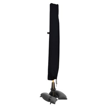 Baser overtræk til parasol polyester sort Ø300/250x250 cm
