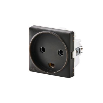 Fesh Switch Curveline stikkontakt 1 modul m/jord koksgrå