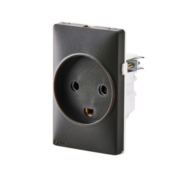 Fesh Switch Curveline stikkontakt 1,5 modul m/jord koksgrå