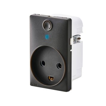 Fesh Switch Curveline stikkontakt Smart 1,5 modul m/jord koksgrå