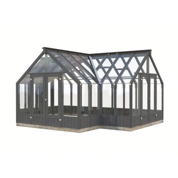 Palmako havestue Emilia malet mørkegrå 19,1 m²