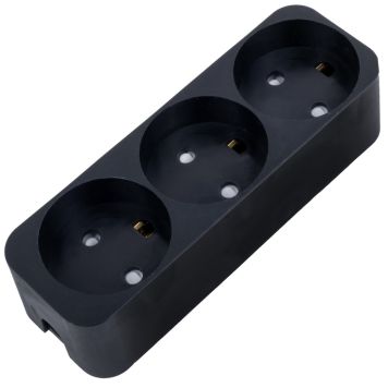 Stikdåse m/jord 3R 16A sort