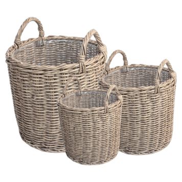 Kurv rattan sæt med 3 stk