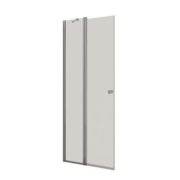 Scanbad brusedør m/sidepanel krom profil/klart glas 200x97-99 cm