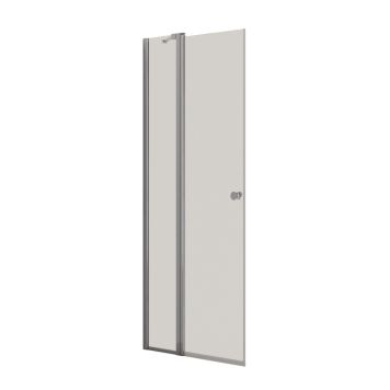 Scanbad brusedør m/sidepanel krom profil/klart glas 200x87-89 cm