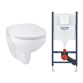 Grohe væghængt toiletpakke cisterne/trykplade/toilet/sæde Bau Ceramic