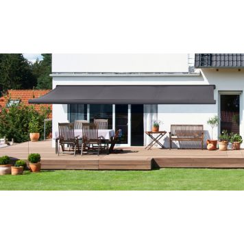 Outfit markise hellukket m/motor og LED grå 480x300 cm