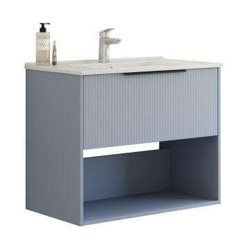 Scanbad underskab med vask Now/Arial blå stribet 1 skuffe 81x45 cm