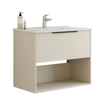 Scanbad underskab med vask Now/Arial sand stribet 1 skuffe 81x45 cm