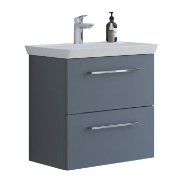 Scanbad underskab med vask Multo/Marbelle mat grå 2 skuffer 66x38 cm