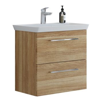 Scanbad underskab med vask Multo/Marbelle varm eg 2 skuffer 66x38 cm