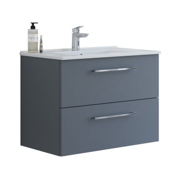 Scanbad underskab med vask Multo/Arial mat grå 2 skuffer 81x45 cm
