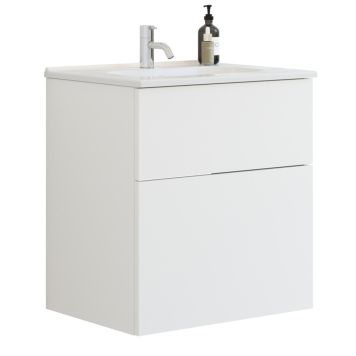 Scanbad underskab med vask Delta/Karat mat hvid m/push open 61 cm