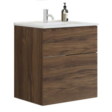 Scanbad underskab med vask Delta/Karat brun eg m/push open 61 cm