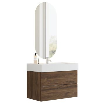 Scanbad underskab med vask Delta/Asyre brun eg m/push open 81 cm