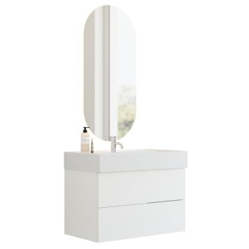 Scanbad underskab med vask Delta/Asyre mat hvid m/push open 81 cm