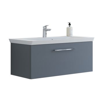 Scanbad underskab med vask Multo/Marbelle mat grå 1 skuffe 106x47 cm