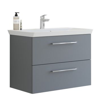 Scanbad underskab med vask Multo/Marbelle mat grå 2 skuffer 86x47 cm