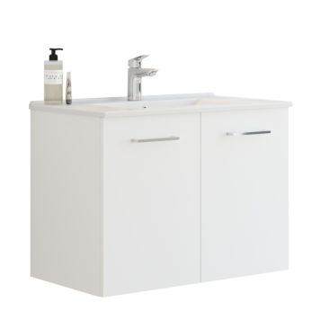 Scanbad underskab med vask Multo/Arial mat hvid 2 låger 81x45 cm