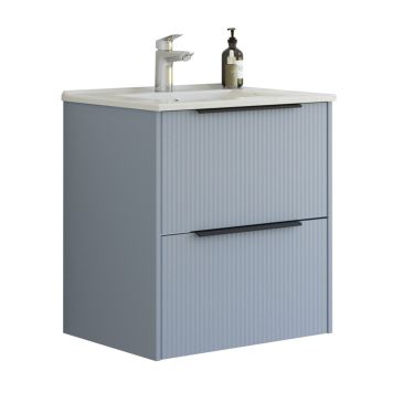 Scanbad underskab med vask Now/Arial blå stribet 2 skuffer 61x45,5 cm