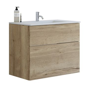 Scanbad underskab med vask Delta/Micca natur eg m/push open 80 cm
