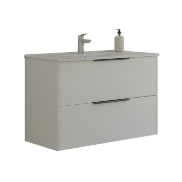 Scanbad underskab med vask Now/Arial hvid glat 2 skuffer 101x45,5 cm