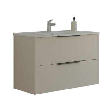 Scanbad underskab med vask Now/Arial sand glat 2 skuffer 101x45,5 cm