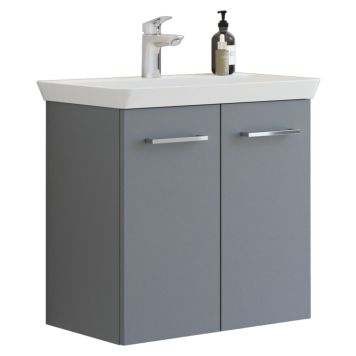Scanbad underskab med vask Multo/Marbelle mat grå 2 låger 66x38 cm