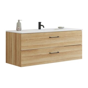 Scanbad underskab med vask Delta/Karat varm eg m/greb 121x45,5 cm