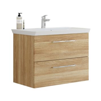 Scanbad underskab med vask Multo/Marbelle varm eg 2 skuffer 86x38 cm