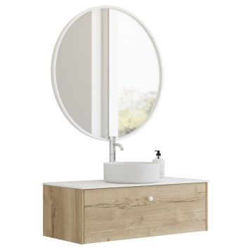 Scanbad underskab med vask/bordplade/greb Delta natur eg 100 cm