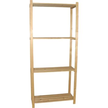 Regalux træreol ubehandlet m/4 hylder 170x75x29 cm 65 kg