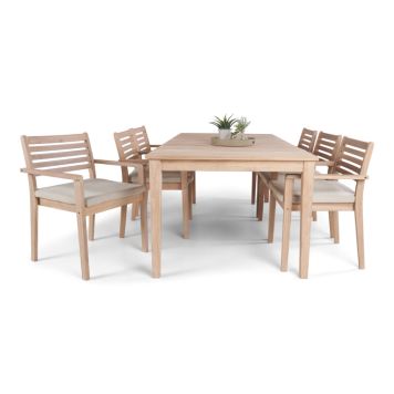 Sunfun havemøbelsæt Mille/Zoe med 6 stole akacietræ
