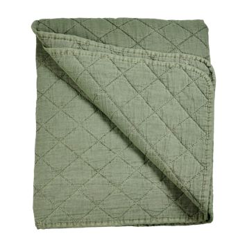 Det Gamle Apotek tæppe quiltet polyester grøn 170x130 cm