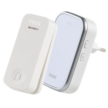 Trend dørklokke Novus Bluu1 hvid plug in