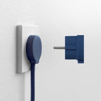 NORM flad stikprop Schuko med jord blå