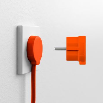 NORM flad stikprop Schuko med jord orange