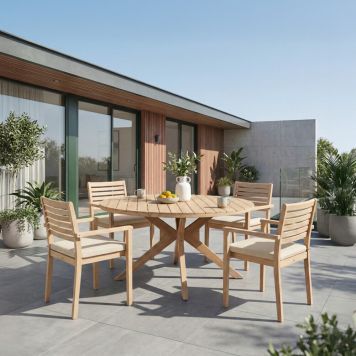 Sunfun havemøbelsæt Asta/Zoe med 4 stole