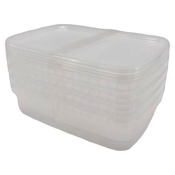 Plastbøtte m/låg 800 ml 4 stk