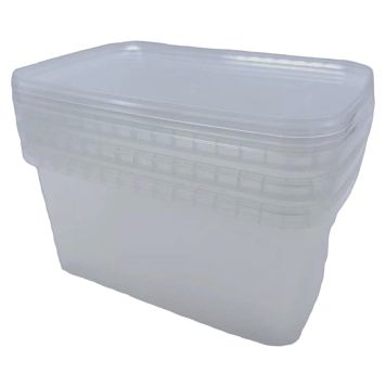 Plastbøtte m/låg 1600 ml 3 stk