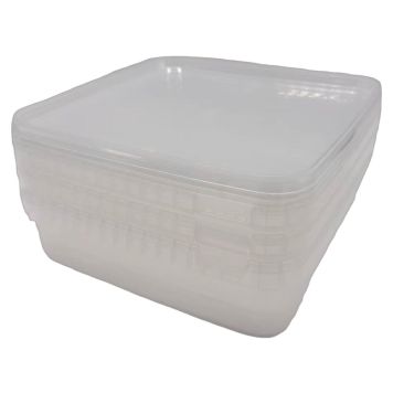 Plastbøtte m/låg 1500 ml 3 stk 