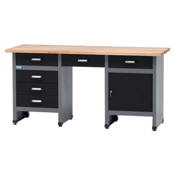 Küpper arbejdsbord 1 ståldør & 6 skuffer sort