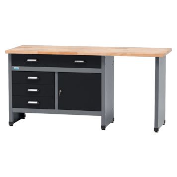 Küpper arbejdsbord 1 ståldør & 4 skuffer sort