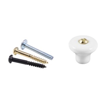 Porcelænsknop mexico ø25 hvid