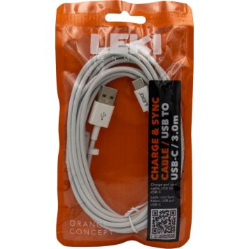 Leki bycph kabel USB-A til USB-C 3m