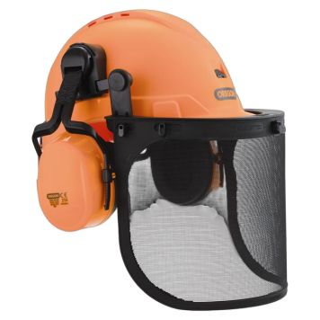 Oregon sikkerhedshjelm Protect m/høreværn orange