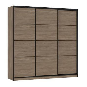 Flexislide Shape garderobeskab røget eg 220x218,5x60 cm